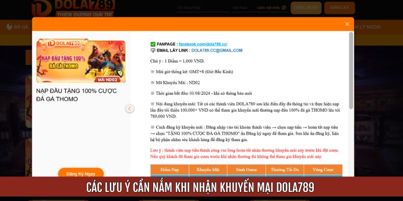 Các lưu ý cần nắm khi nhận khuyến mại DOLA789